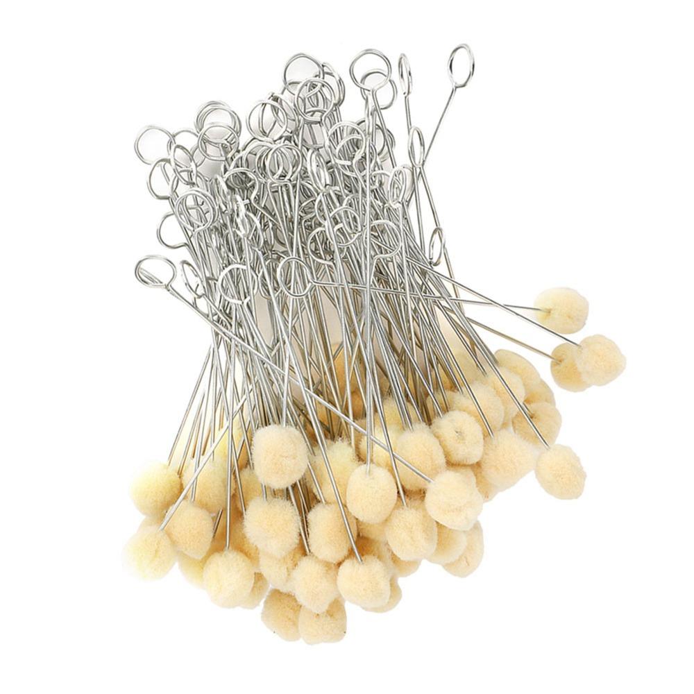 100pcs Metal Handle Wool Daubers Ball Shape Leather Dye Applicator Felt Ball Brush  Glue Application