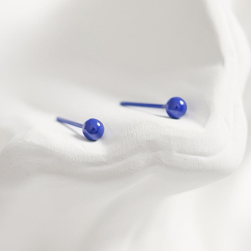 Bioceramic 4MM Bead Mini Stud Earrings For Women Jewelry Allergy Prevention Piercing Ear Hole Accessory