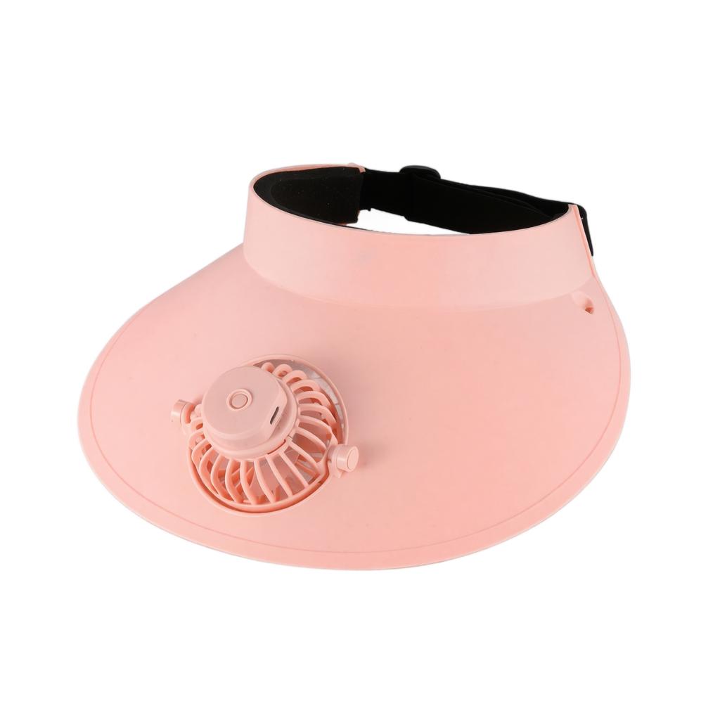 Adjustable Outdoor Sun Visor Hat with Built-In Rechargeable Fan Three-Speed Settings Lightweight Breathable Design for Summer Activities
