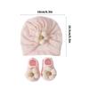 Elastic Infant Turban Hat Breathable Fetal Caps & Matching Socks Set Stylish Girls Clothing Accessories for Baby