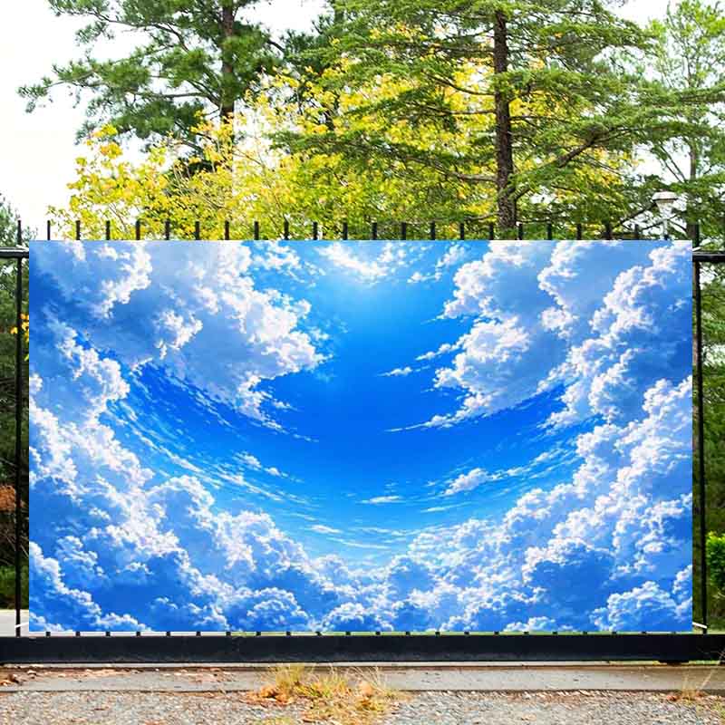 Anime Blue Sky White Cloud Photography Backdrop Dreamy Cumulus Cloud Sky Background For Newborn Kids Birthday Baby Showe