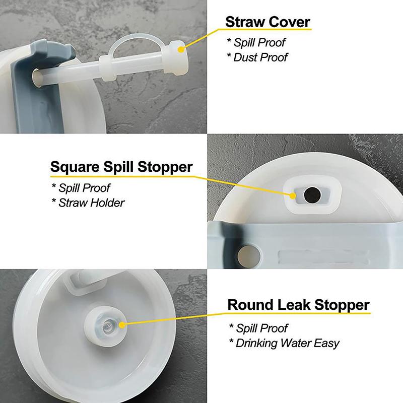 1Set Silicone Water Cup Accessories Straw Cap Cap Cup Lid Sealing Accessories Camping Accessories Bottle Holder Strap