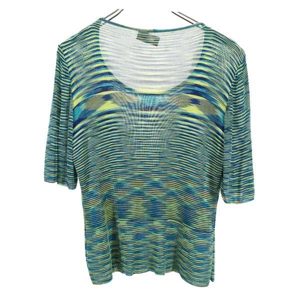 Missoni Made In Italy All-over Print Short Sleeve Knit Short Sleeve Sweater Women Used