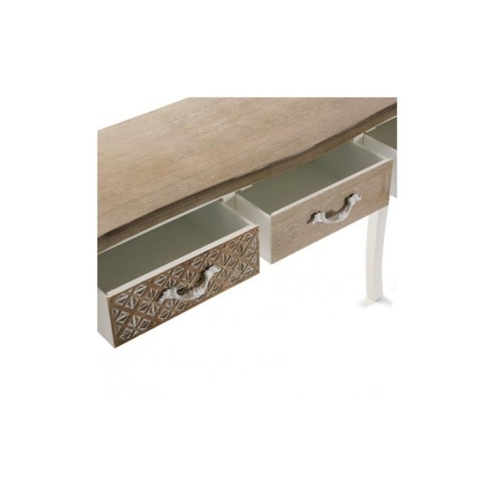 Meuble d'Entrée Étroit Ailen - 78,5 X 109 X 30 Cm - Console Avec 3 Tiroirs En Bois - Marron Et Blanc - Versa