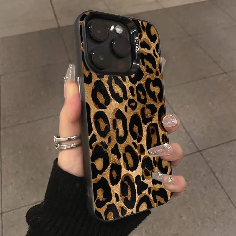 Brown Leopard Anti-drop Armour Phone Case for Samsung A55 5g Case S25 S23 S24 Ultra A34 A15 A35 A54 A53 A13 A16 S22 S21 FE Cover