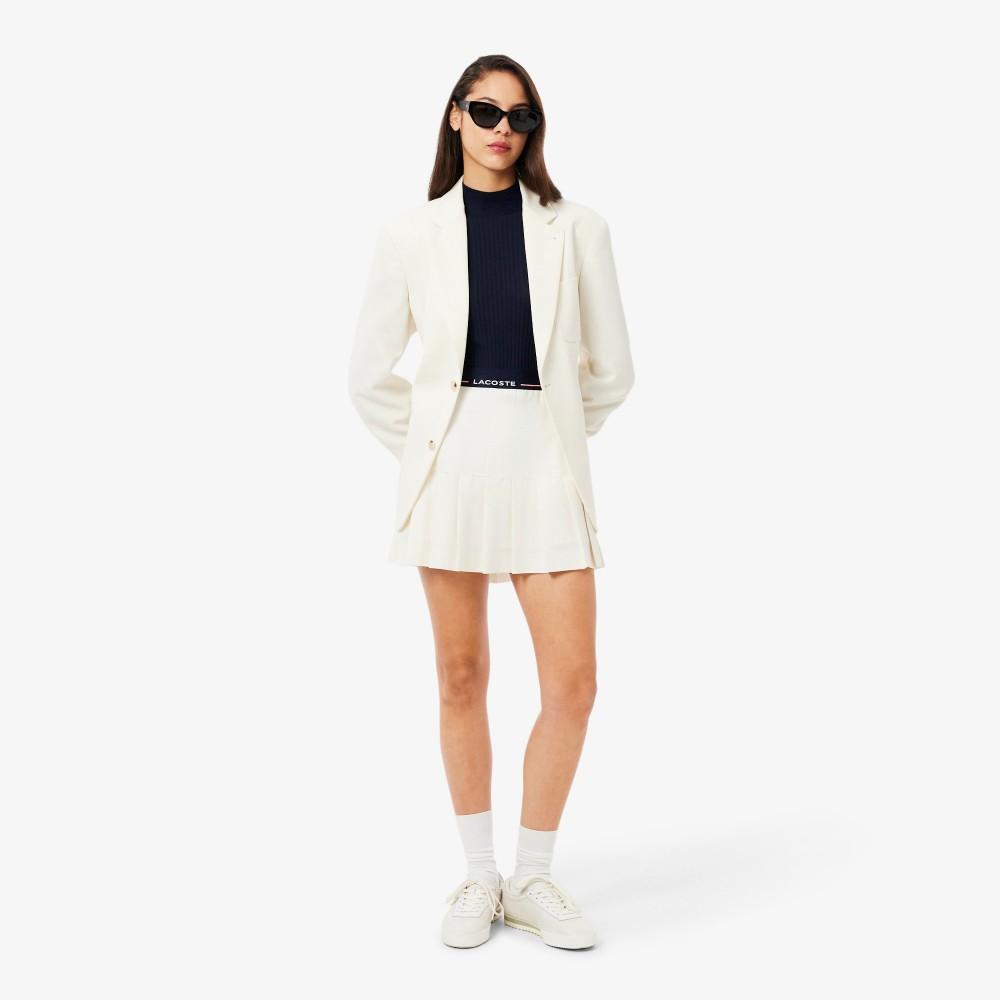 [Lacoste] Women's Ribbed Merino Wool Mock Neck Sweater AF4189-55N166