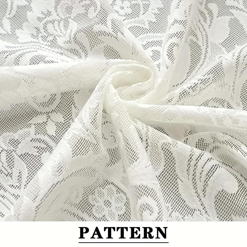 One Piece French Poinsettia Lace Tablecloth, Rectangular Polyester Table Runner for Dining and Coffee Tables, Washable, Easy to Clean