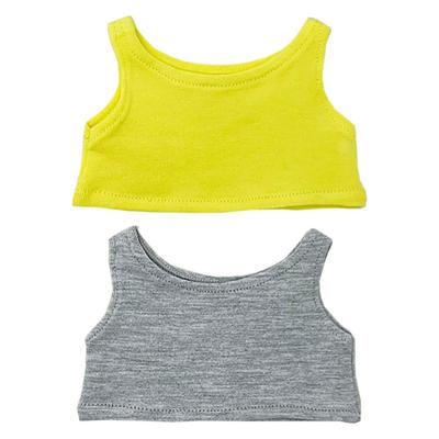 Niannyyhouse 10cm Plush Clothes, Vest X 2, Cotton Doll Clothes, Vest, Dress-Up (Yellow+Gray, 10cm)