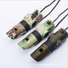 1Pc Outdoor Survival Supplies 7-in-1 Whistle Multi-functional Portable Emergency Compass Magnifying Glass Flashlight Thermometer