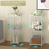 Expandable Slim Storage Shelf 3 Tier Metal Shelving Unit for Bathroom Storage Organizer Free-Standing Narrow Shelf Open Floor S