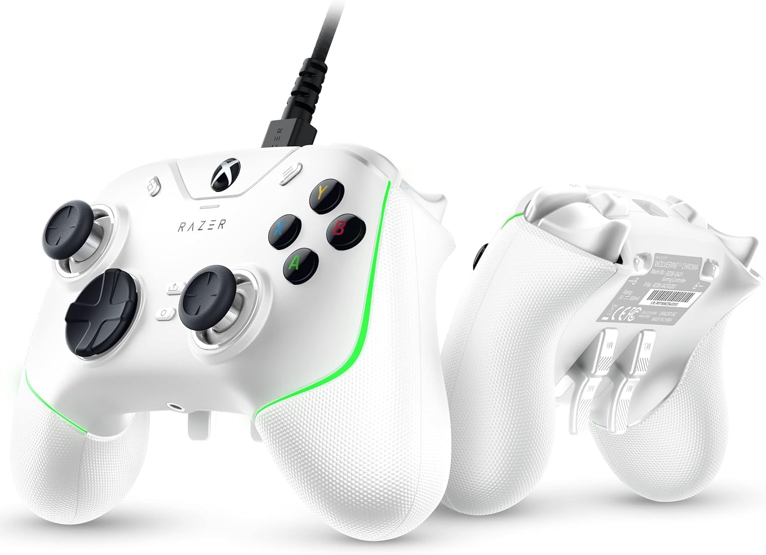 

Refurbished Razer Wolverine V2 Chroma Controller for PC Action Assignable 6 Rapid Compatible with Windows Xbox Xbox Series and Model (White) & Xbox, білий