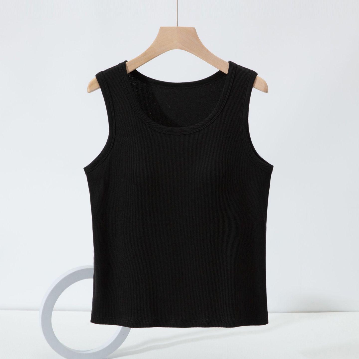 Plus Size Strappy Padded Cotton Camisole - Women s Loose Sleeveless Tank for Spring/Summer One Size