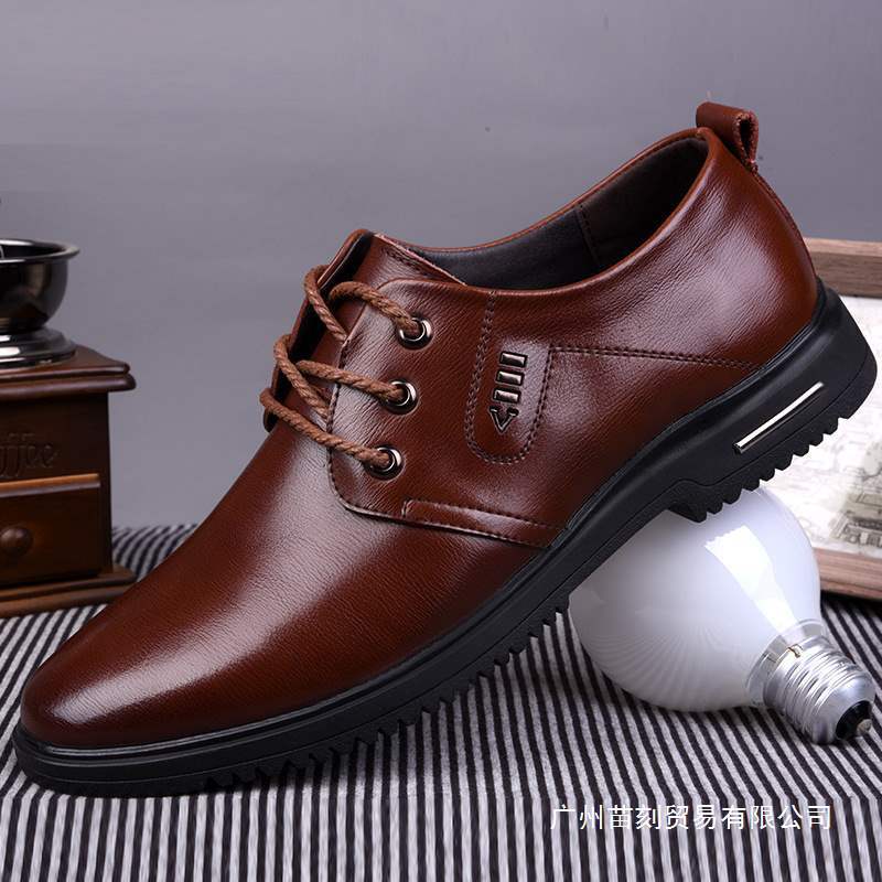 Leather shoes men's soft cowhide spring and summer breathable soft sole business men's trend