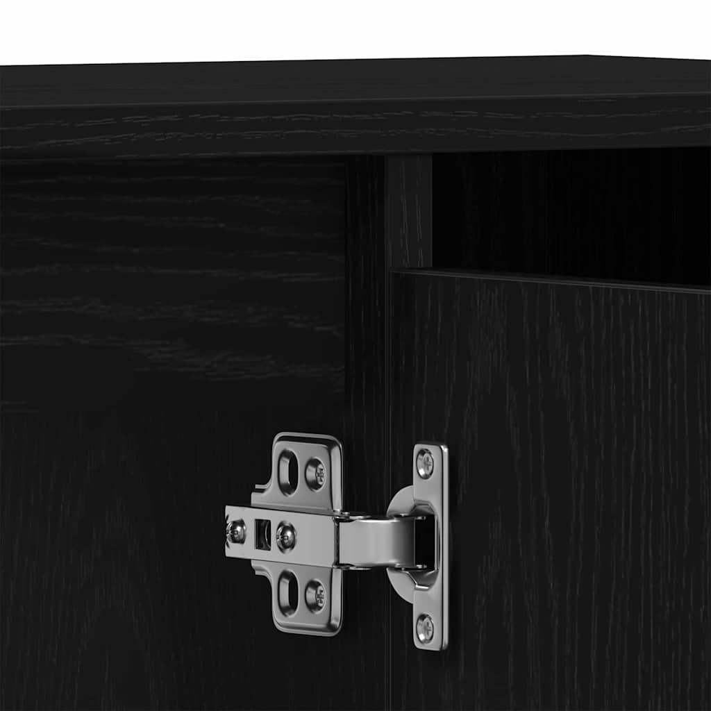 Bathroom Furniture Set with Storage 3 pcs Black Wood based Material