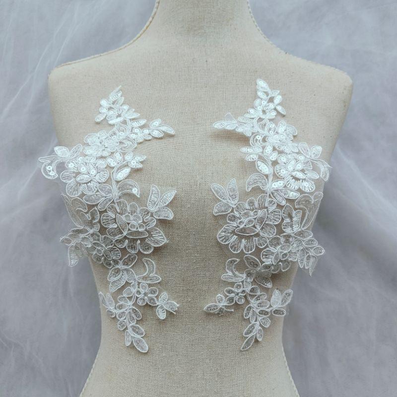 Car Bone Lace Sequined Lace Accessories, Handmade Diy Materials, Bridal Wedding Dress Head Jewelry, Clothes Decoration Flowers
