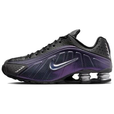 Nike Shox R4 Black and Metallic Silver IO4546-002 42 армия зеленый