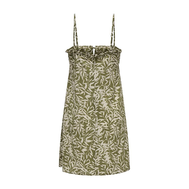 Women's Fitted Printed Dress with Thin Straps ONLY