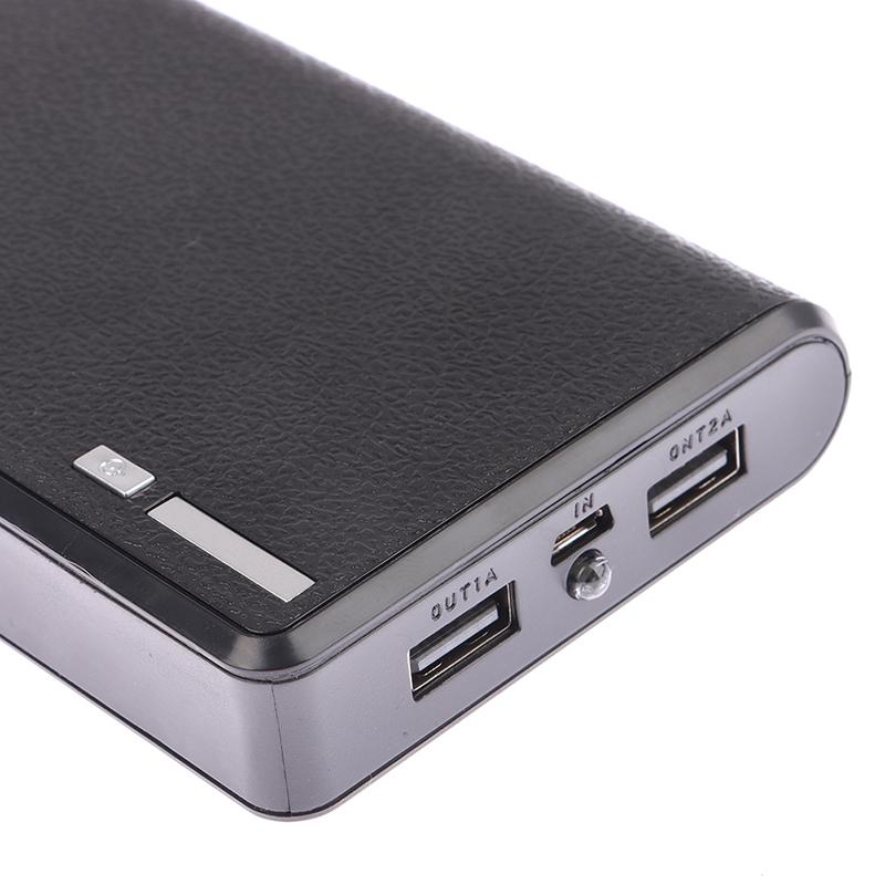 4*18650 Battery Holder 5V Dual Usb Power Bank Battery Box Solderless Mobile Power Kit Diy Shell Case Charging Storage Case