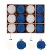 Velvet Christmas Flocked Ball Ornaments, 8cm, Set of 12 – Tree Decorations
