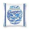 45x45cm Blaue Weide Chinesisches Blau-Weißes Porzellan Inspiriertes Kissenbezug Wohnzimmer Kissenbezug Quadratischer Kissenbezug Kissenhülle