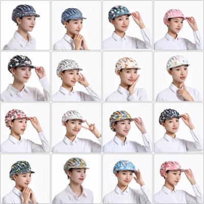 Modern Cooking Bonnet Protect Hair from Grease and Dust, Suitable for Women Fashionable Cook Work Hat Floral Pattern