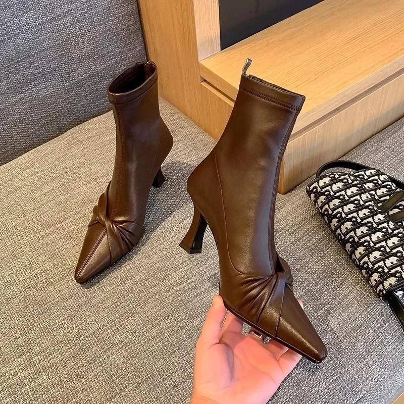 Modern Boots Patent Leather Designer Brand Luxury 2025 New Winter Ankel Boots Bow Wedding Party Dress Gladiator Women Shoes