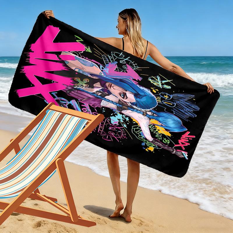 Jinx Print Beach Towel, Large Soft Quick Dry Towel for Beach Camping Swimming