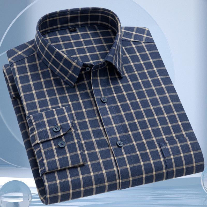 Men's Striped Long Sleeve Shirt - High-End Business Casual for Spring & Autumn