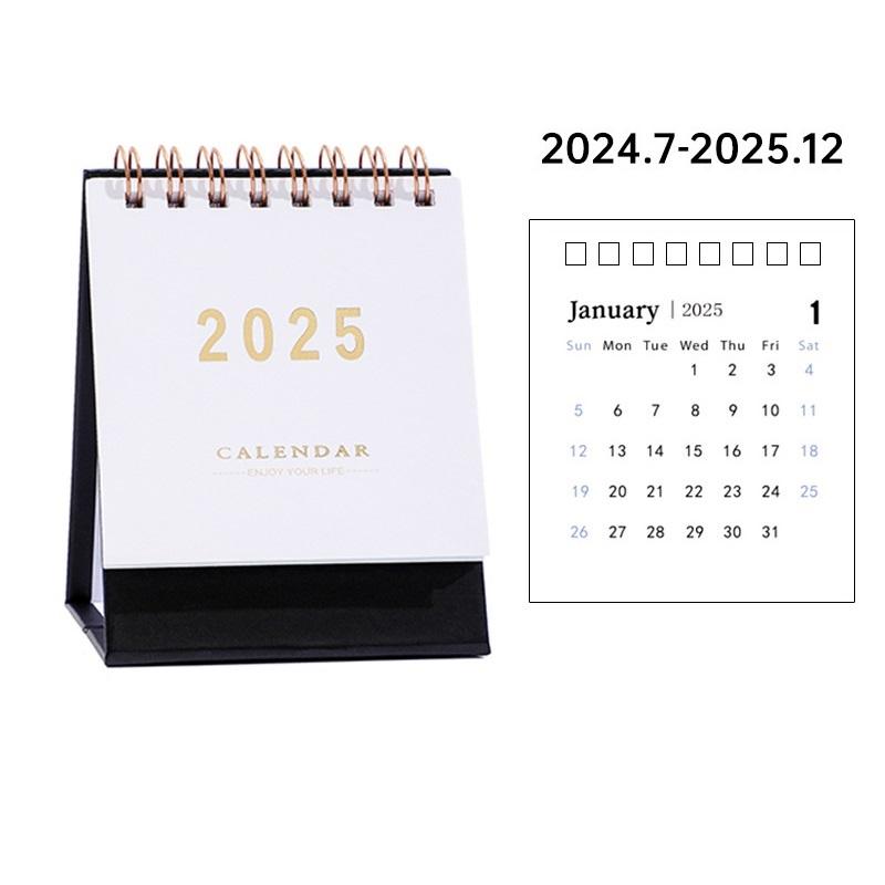 

Супер Мини Календарь 2025 2025 Золотая тисненая обложка Простой Стиль Портативный Размер Планировщик Настольные Аксессуары