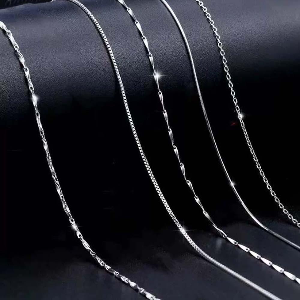 925 Silver Stacked Silver Necklace Zinc Zinc Alloy Collarbone Chain Elegant Glitter Choker Necklace  Bride