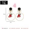 Cartoon Fun Christmas Earrings Geometric Ear Rings Christmas Tree Elk Pearl Earrings