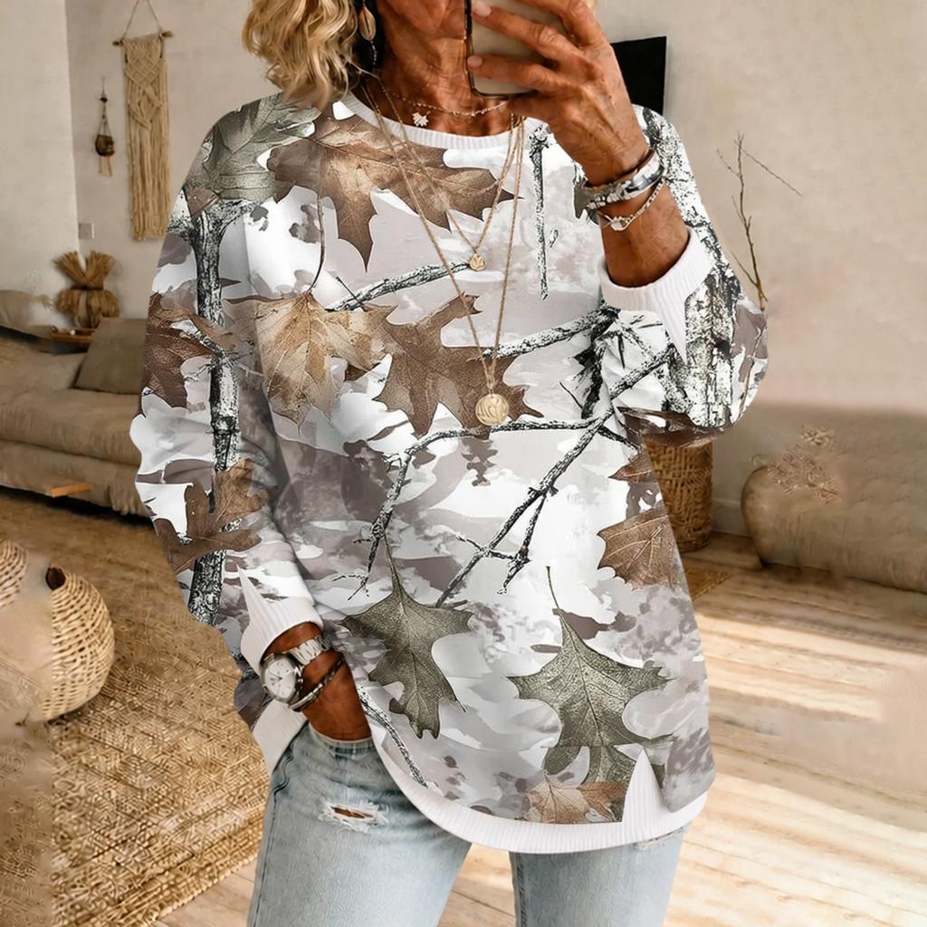 Top Pullover da Donna a Strati Lunghi con Collo Alto Aspetto Maglione Casual