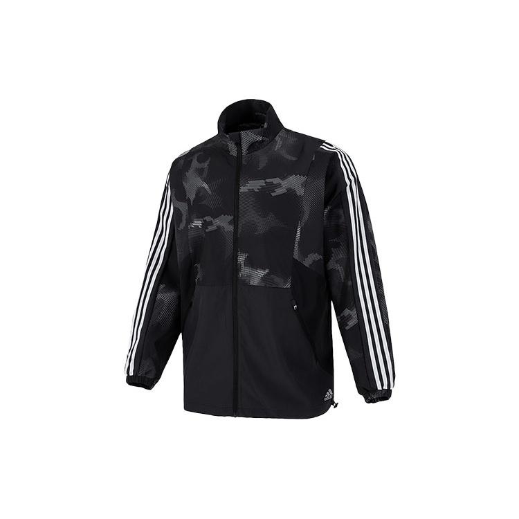 adidas St Wv Newblock Casual Sports Breathable Camouflage Stand Collar Jacket Black Men s H40236 XS