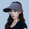 Large Brim Women Sun Hat Breathable Sunscreen Empty Top Cap Simple Seamless Visor Cap  Girl