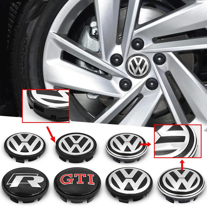 2026 Hot For VOLKSWAGEN VW 4Pc 55mm 65mm VW Car Styling Wheel Center Cap Hub Covers Badge Accessories For Volkswagen R GTI Golf