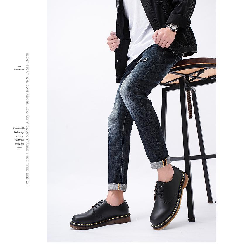 Plus Size 1461 Low-Top Martin Boots: Comfortable Leather Casual Flat-Bottom Work Shoes, British Style.