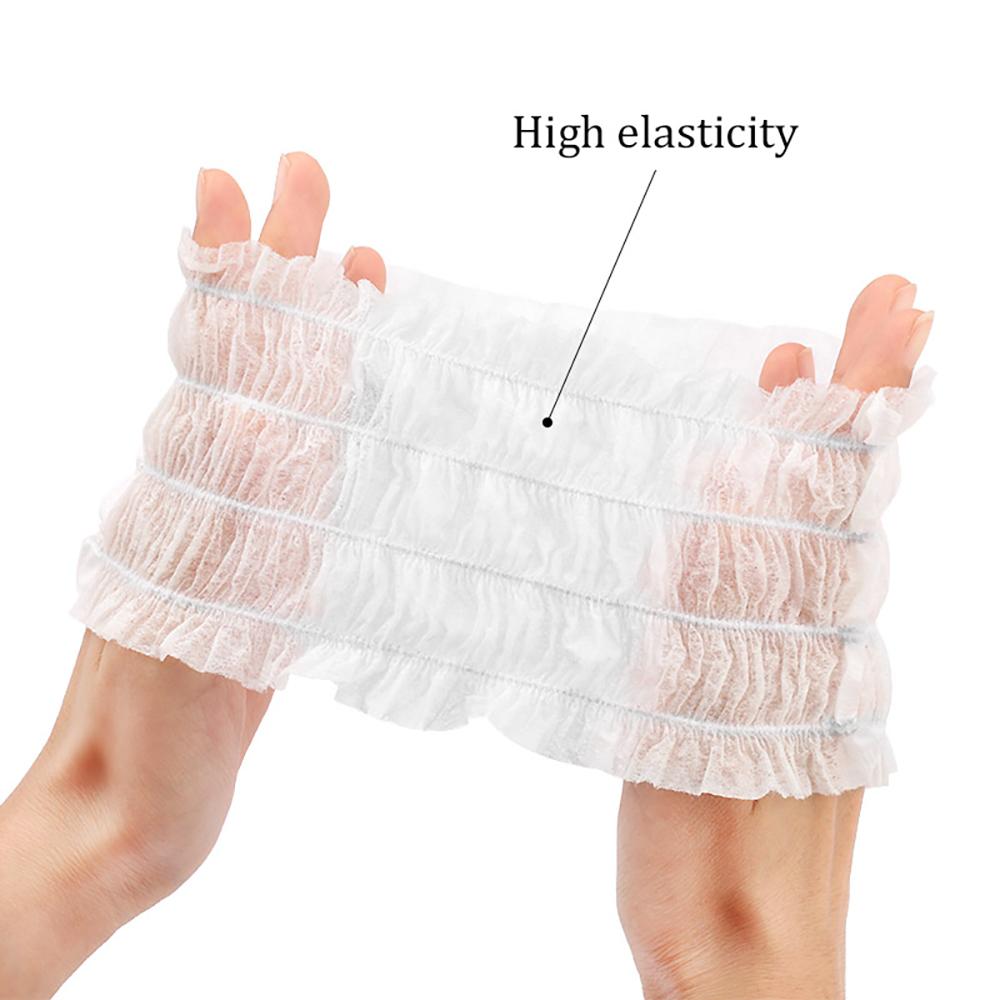 100Pcs Disposable Headband Non Woven Soft Stretch Skin Care Hair Band Women Spa Headbands Salon Makeup Sauna Essential Supplies