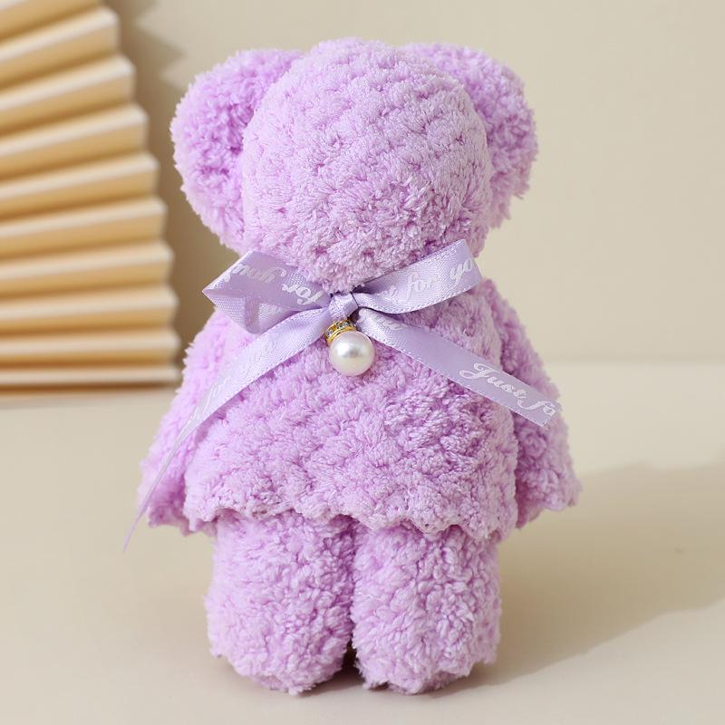 Creative Coral Fleece Bear Towel - Perfect for Weddings, Birthdays, and Festivals