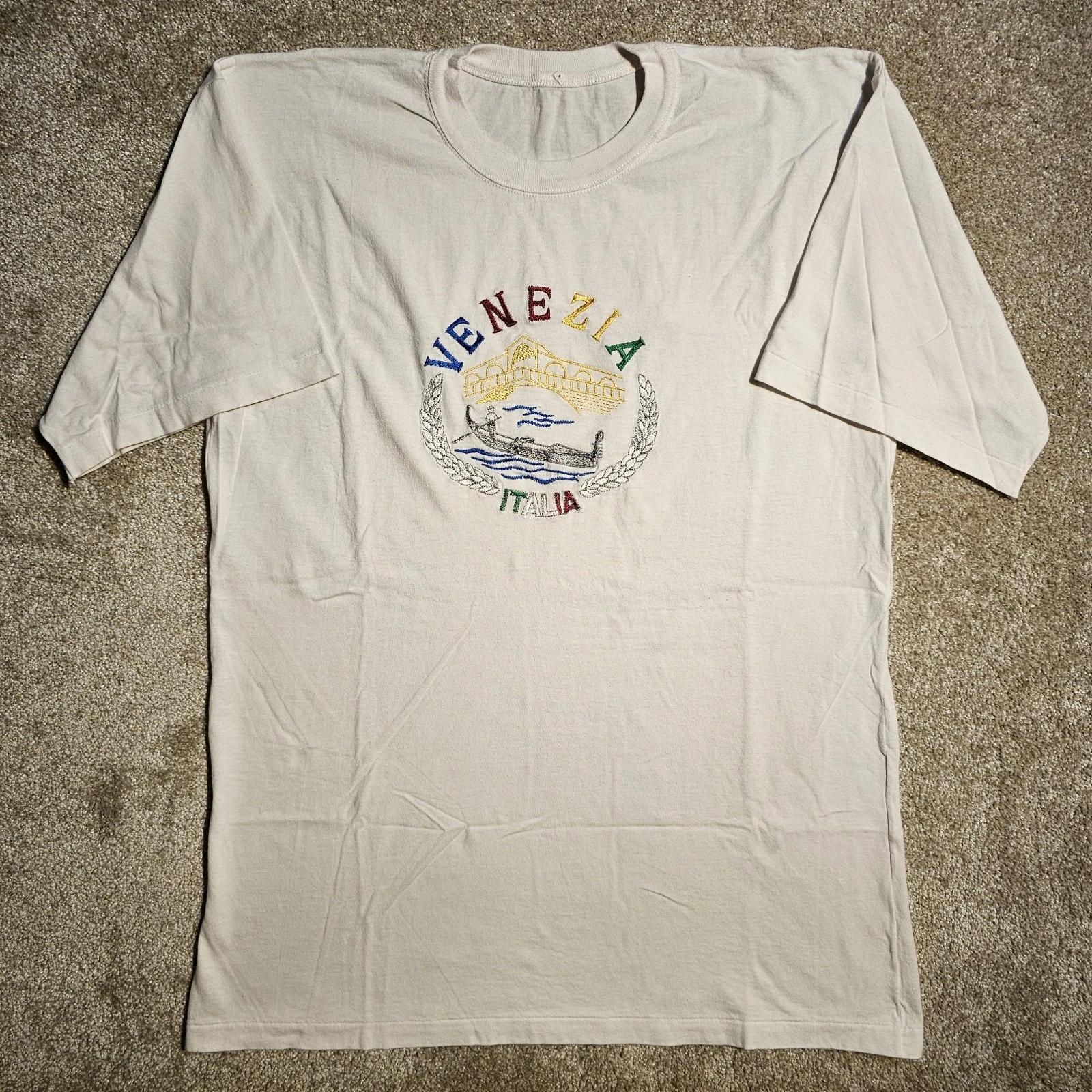 

Vintage 90s Venezia Italia Single Stitch T-shirt Mens M Grunge Sleeze White Y2k XL