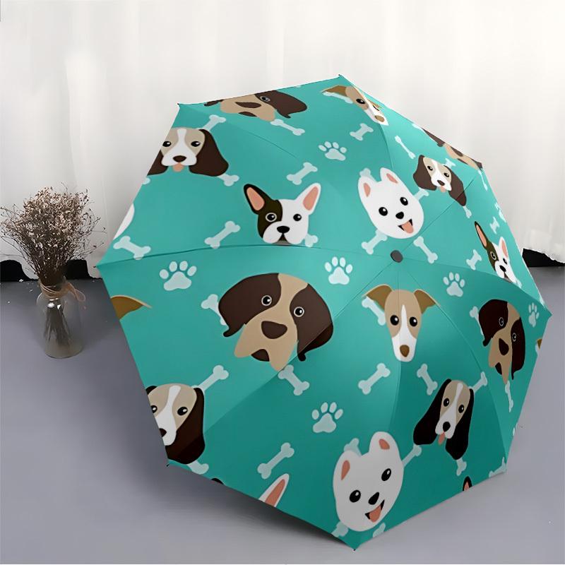 1pc Dog Faces Folding Umbrella | Elegant Design, Fashionable Accessory, Durable Construction, Sturdy Ribs yy251107074