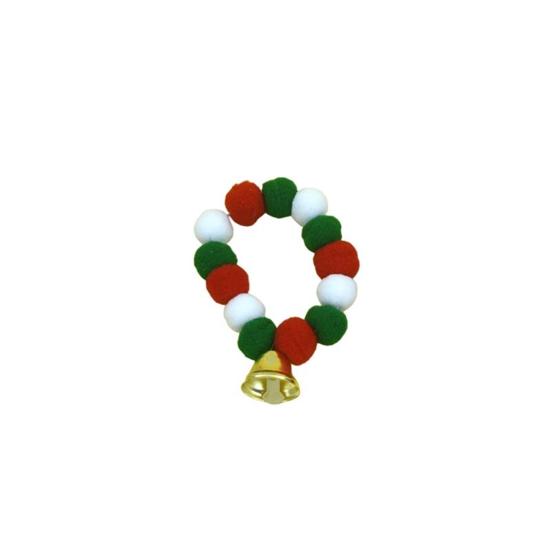 4pcs Festival Plush Pet Collars with Pompoms Bells Charm Colorful Furry Birthday Collar for Cats and Dogs