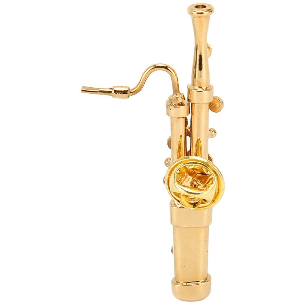 2pcs Metal Miniature Basson Model Gold Metal Basson Model Table Shelf Cabinet Decoration