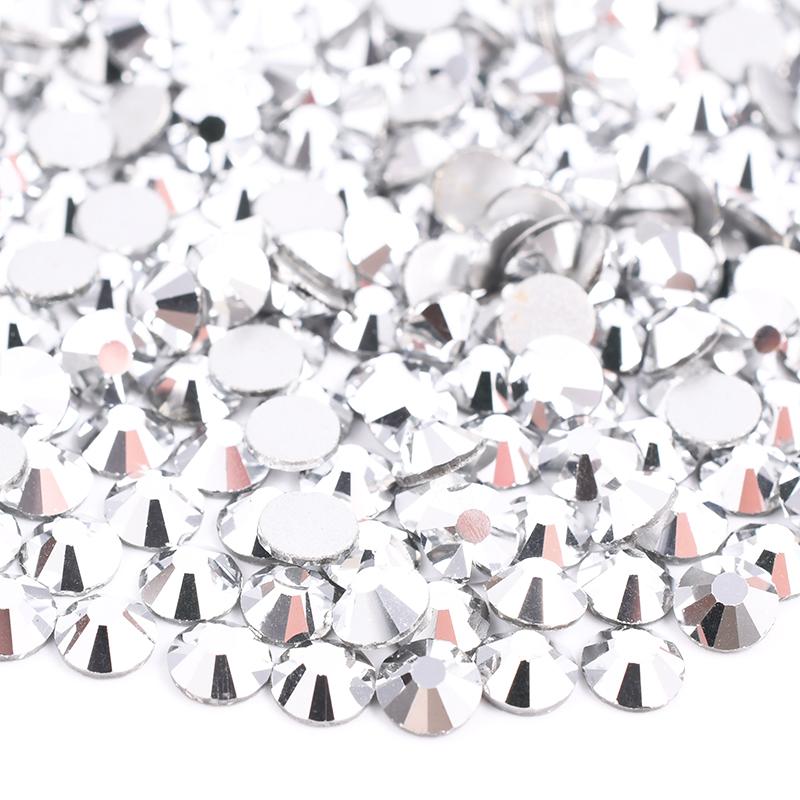 Glitter SS6 SS12 SS16 SS20 Light Rose Flat Back Crystal Stones Applique Non Hotfix Strass Glass Nail Rhinestone for DIY Craft
