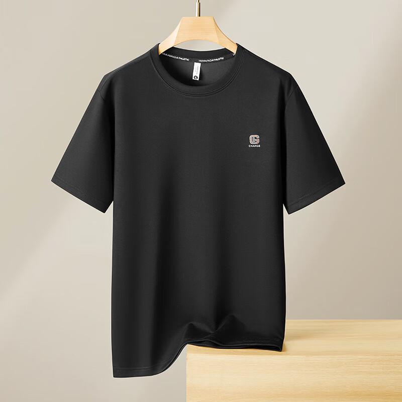 Dibenze Men s Plus Size Cotton Blend Short-Sleeve T-Shirt XXXL