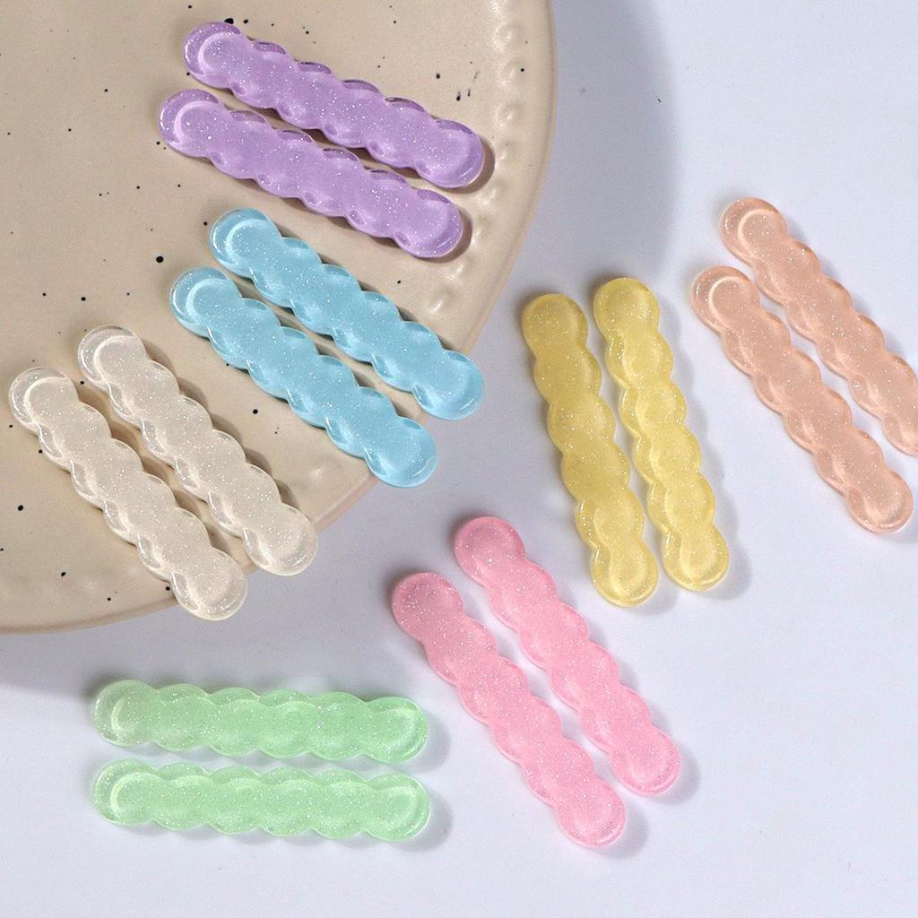 Shiny Glitter Geometric Oval Hair Clips for Women