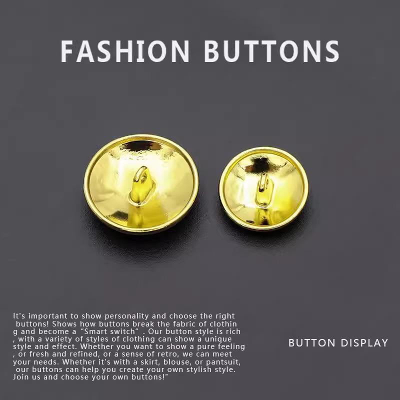 10Pcs Metal Buttons Daquan High-End Delicate Stripes Gold Embossed Jacket Jacket Jeans Sweater Buttons