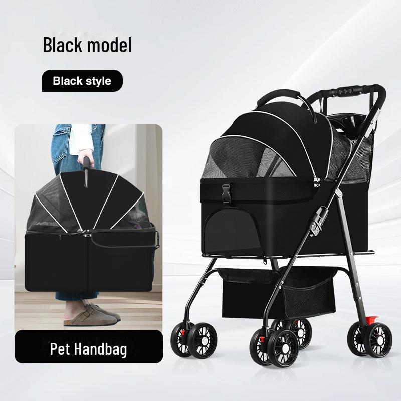 Lightweight, Detachable & Foldable Pet Stroller for Dogs, Cats, Teddy Bears & Small To Medium-Sized Pets