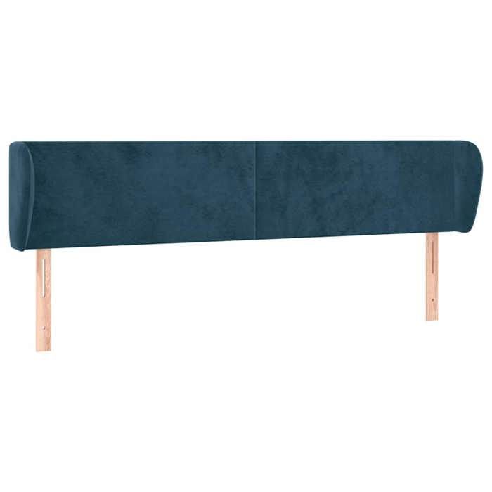 Tête de lit - Maison Exclusive - Velours bleu foncé - 183x23x78/88 cm - Oreilles réglables