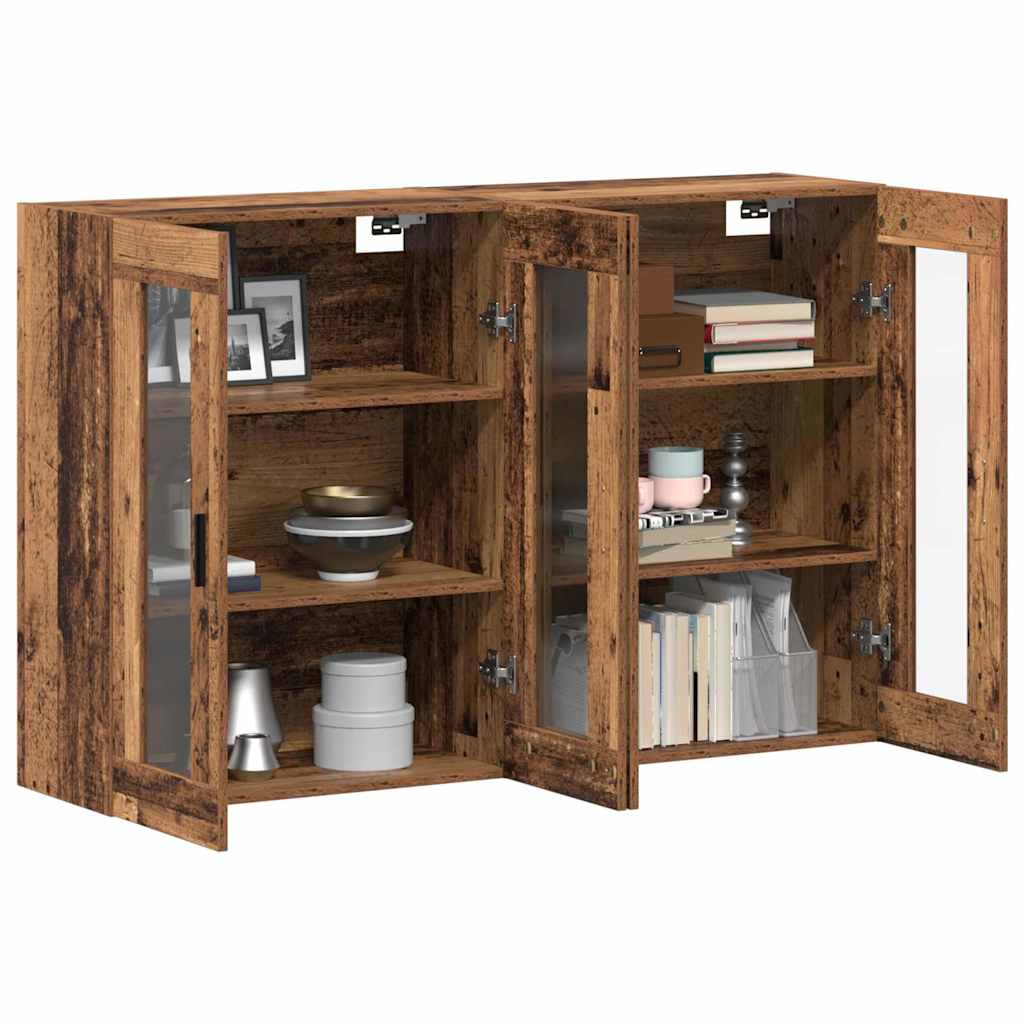 Wall Mounted Cabinets 2 Pcs Reclaimed Wood Look 69.5 X 34 X 90 Cm