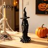 Occult Home Accessories for Room Halloween Witch Statue, Resin Gothic Tree Figurine, Vintage Decor Living Space Dark Fantasy Ornament Tabletop,